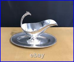 Saucière PHENIX modèle EMPIRE métal argenté Anse tête d'aigle 26,5cm Table Sauce