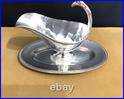 Saucière PHENIX modèle EMPIRE métal argenté Anse tête d'aigle 26,5cm Table Sauce