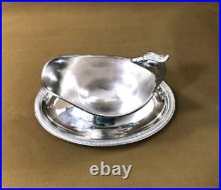 Saucière aigle sur plateau CHRISTOFLE modèle MALMAISON métal argenté Table sauce
