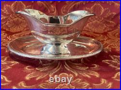 Saucière métal argenté Christofle collection Gallia modele perles d'époque XXème