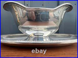 Saucière métal argenté Christofle collection Gallia modele perles d'époque XXème