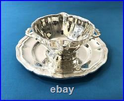 Saucière sur plat Modèle FILET CHINON métal argenté 20cm ETAT NEUF no christofle