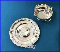 Saucière sur plat Modèle FILET CHINON métal argenté 20cm ETAT NEUF no christofle