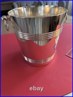 Seau Champagne Christofle Gallia Métal Argenté Modèle Biarritz Ht21 /19cm T Tb