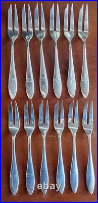 Série 12 Fourchettes À Condiments Crustacé Christofle Métal Argenté Modèle Albi