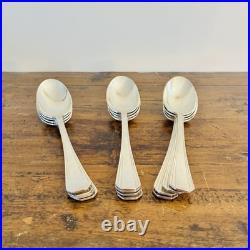 Série de 12 cuillères à soupe Christofle modèle America métal argenté Art Déco