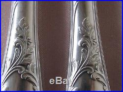 Série de 6 couteaux de table Christofle modèle Marly métal argenté 24,5 cm