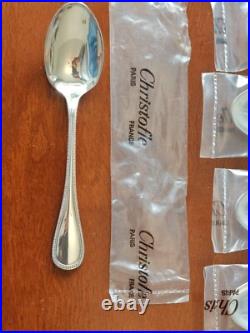 Série de 6 petites cuillères à moka métal argenté Christofle modèle perles