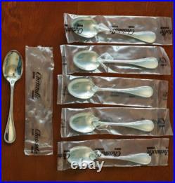 Série de 6 petites cuillères à moka métal argenté Christofle modèle perles