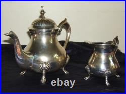 Service 3 Pieces Cafetiere Sucrier Pot A Lait En Metal Argente Modele Coquille Service 3 Pieces Cafetiere Sucrier Pot A Lait En Metal Argente Modele Coquille