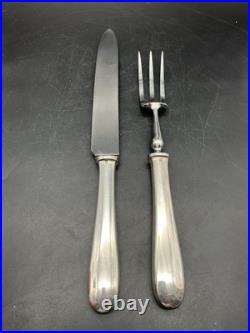 Service A Découper Christofle Fourchette & Couteau Métal Argenté Modèle Spatours
