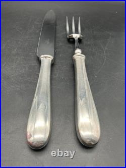 Service A Découper Christofle Fourchette & Couteau Métal Argenté Modèle Spatours