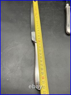 Service A Découper Christofle Fourchette & Couteau Métal Argenté Modèle Spatours