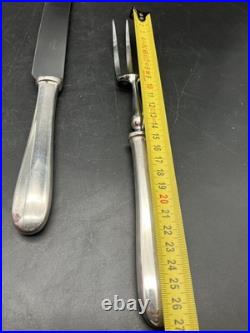 Service A Découper Christofle Fourchette & Couteau Métal Argenté Modèle Spatours