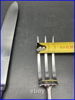 Service A Découper Christofle Fourchette & Couteau Métal Argenté Modèle Spatours