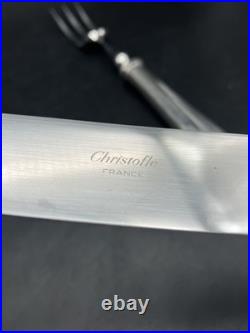 Service A Découper Christofle Fourchette & Couteau Métal Argenté Modèle Spatours