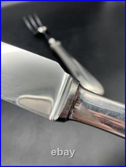 Service A Découper Christofle Fourchette & Couteau Métal Argenté Modèle Spatours