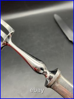 Service A Découper Christofle Fourchette & Couteau Métal Argenté Modèle Spatours