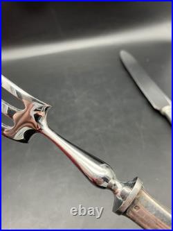 Service A Découper Christofle Fourchette & Couteau Métal Argenté Modèle Spatours