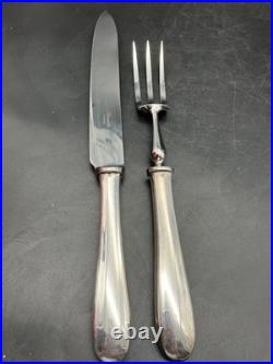 Service A Découper Christofle Fourchette & Couteau Métal Argenté Modèle Spatours