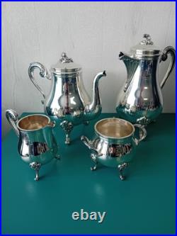 Service à café / thé CHRISTOFLE modèle Pompadour métal argenté