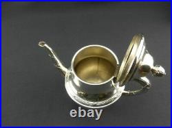 Service à thé café en métal argenté modèle rubans croisés