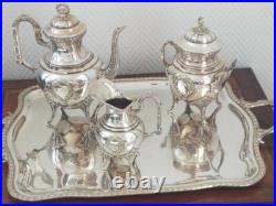 Service à the métal argenté 1894/1896 Modèle Louis XVI