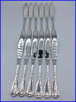 Service douze couteaux à poisson métal argenté Christofle modèle Vendôme