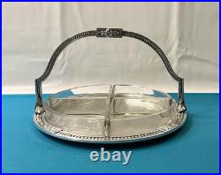 Serviteur muet CHRISTOFLE GALLIA modèle PERLES métal argenté apéritif plat 25 cm