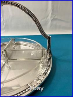 Serviteur muet CHRISTOFLE GALLIA modèle PERLES métal argenté apéritif plat 25 cm