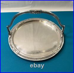 Serviteur muet CHRISTOFLE GALLIA modèle PERLES métal argenté apéritif plat 25 cm