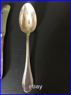 Set De 3 Couverts Enfant Christofle Métal Argenté Modèle Ancien