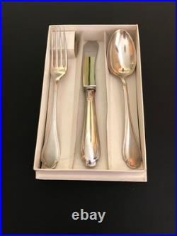 Set De 3 Couverts Enfant Christofle Métal Argenté Modèle Ancien