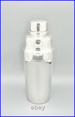 Shaker métal argenté Christofle, modèle Méribel, complet, XXe