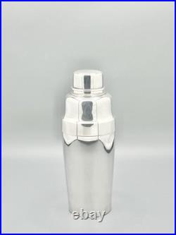 Shaker métal argenté Christofle, modèle Méribel, complet, XXe
