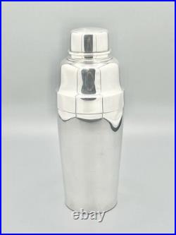 Shaker métal argenté Christofle, modèle Méribel, complet, XXe