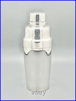 Shaker métal argenté Christofle, modèle Méribel, complet, XXe