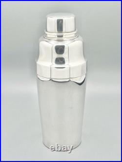 Shaker métal argenté Christofle, modèle Méribel, complet, XXe