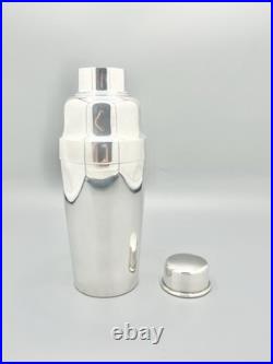 Shaker métal argenté Christofle, modèle Méribel, complet, XXe