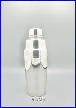 Shaker métal argenté Christofle, modèle Méribel, complet, XXe