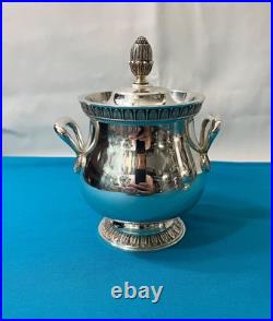 Sucrier CHRISTOFLE modèle MALMAISON métal argenté EMPIRE café thé 15 cm
