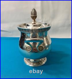 Sucrier CHRISTOFLE modèle MALMAISON métal argenté EMPIRE café thé 15 cm