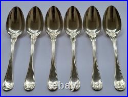 Très belles 6 GRANDES CUILLERES de CHRISTOFLE modèle FILET métal argenté 21,3cm