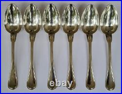 Très belles 6 GRANDES CUILLERES de CHRISTOFLE modèle FILET métal argenté 21,3cm
