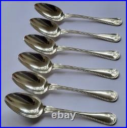 Très belles 6 GRANDES CUILLERES de CHRISTOFLE modèle FILET métal argenté 21,3cm