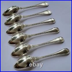 Très belles 6 GRANDES CUILLERES de CHRISTOFLE modèle FILET métal argenté 21,3cm