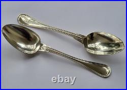 Très belles 6 GRANDES CUILLERES de CHRISTOFLE modèle FILET métal argenté 21,3cm