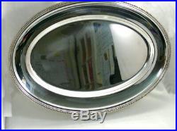 Très grand plat ovale Christofle modèle Perles, 54,5 cm x 38 cm, métal argenté
