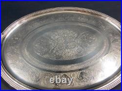 Très grand plateau de service en métal argenté signé CHRISTOFLE modèle Malmaison