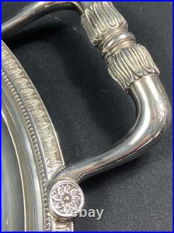 Très grand plateau de service en métal argenté signé CHRISTOFLE modèle Malmaison